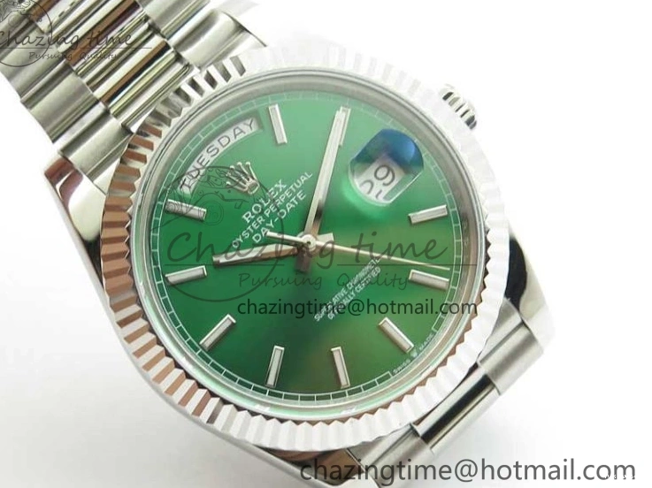 Markers 40mm SS Bracelet Green 228239 SS Stick 904 Version Dial Day-Date Dial A2836 on President New BP 0714